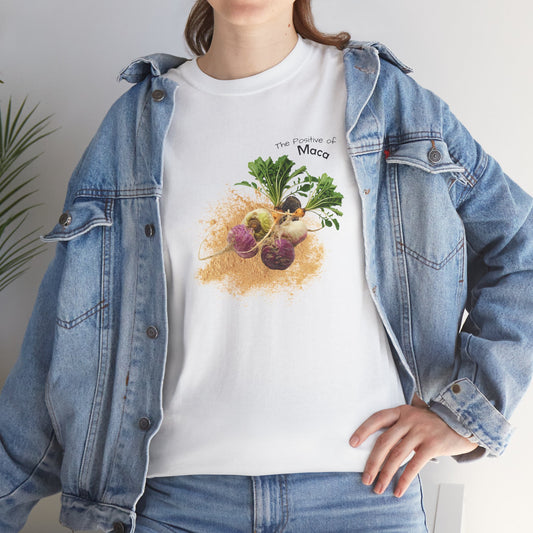Maca Tee ( Simple ) - The Positive of Maca Powder Unisex Heavy Cotton Shirt