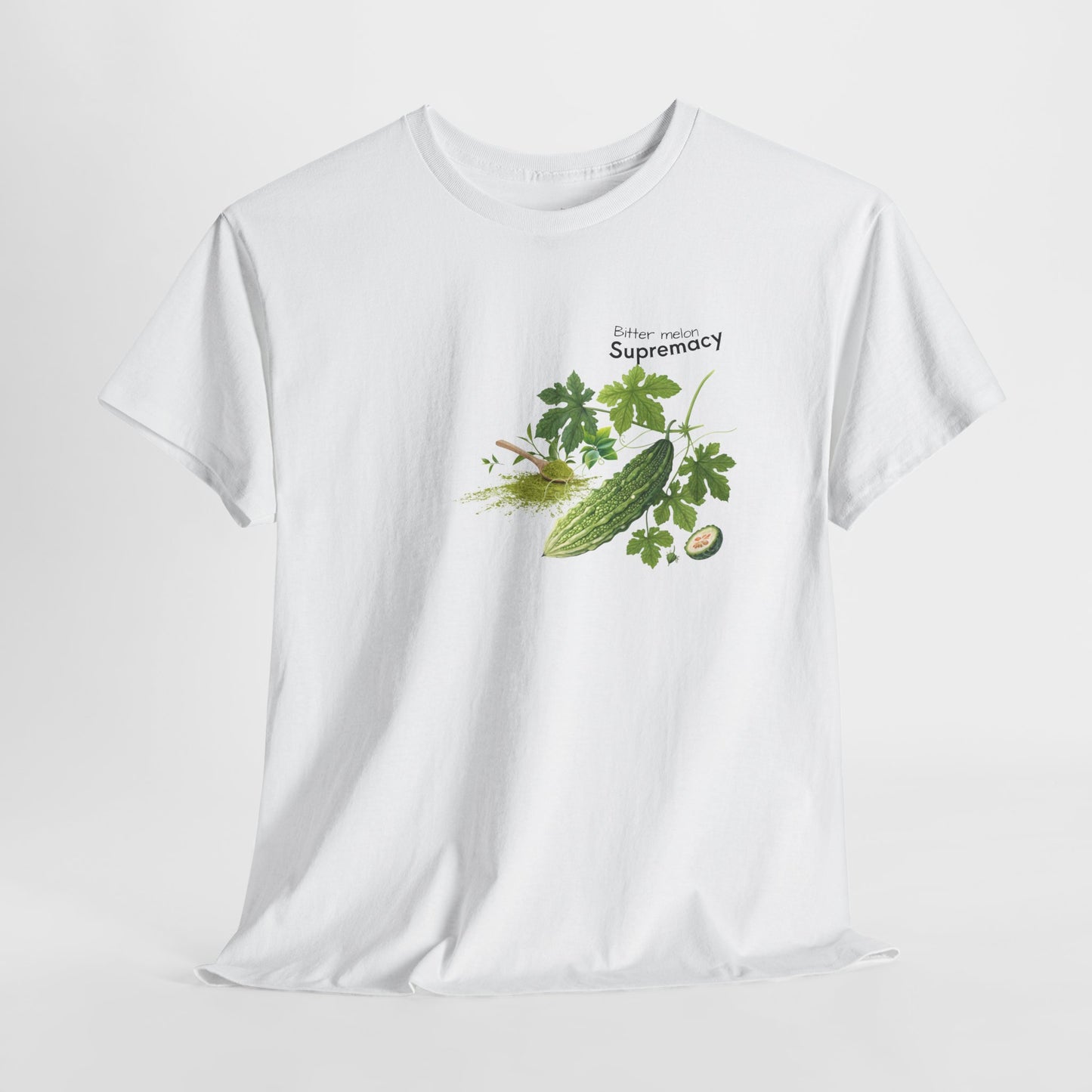 Bitter Melon Tee ( Simple )- The Wonders of Bitter melon Powder Unisex Heavy Cotton Shirt