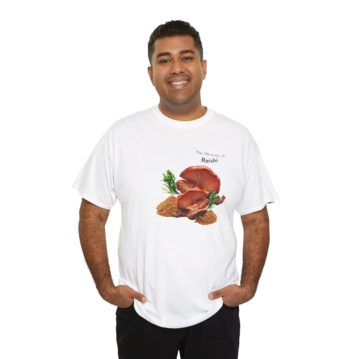 Reishi Mushroom Tee ( Simple ) - The Miracles of Reishi Powder Unisex Heavy Cotton Shirt