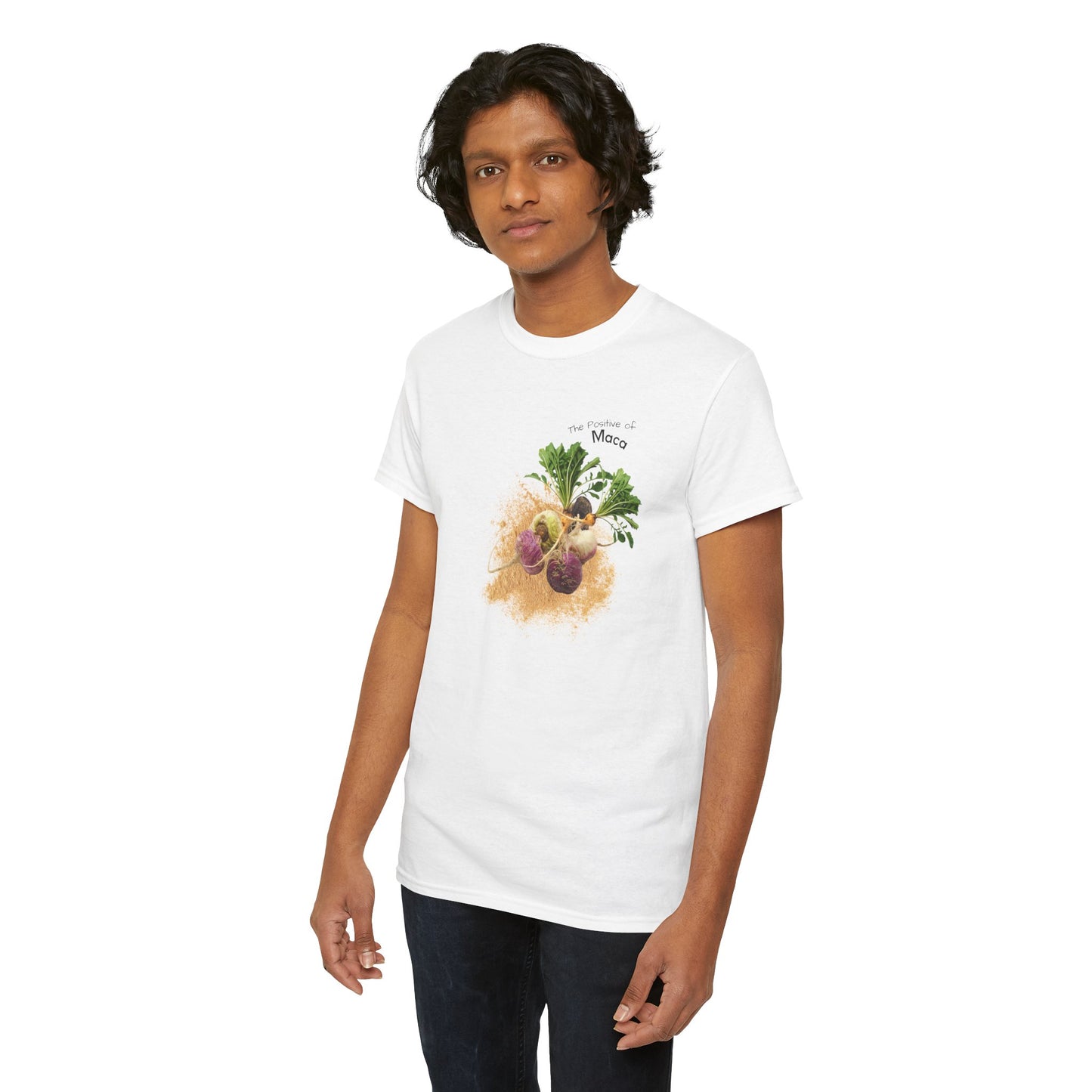 Maca Tee ( Simple ) - The Positive of Maca Powder Unisex Heavy Cotton Shirt
