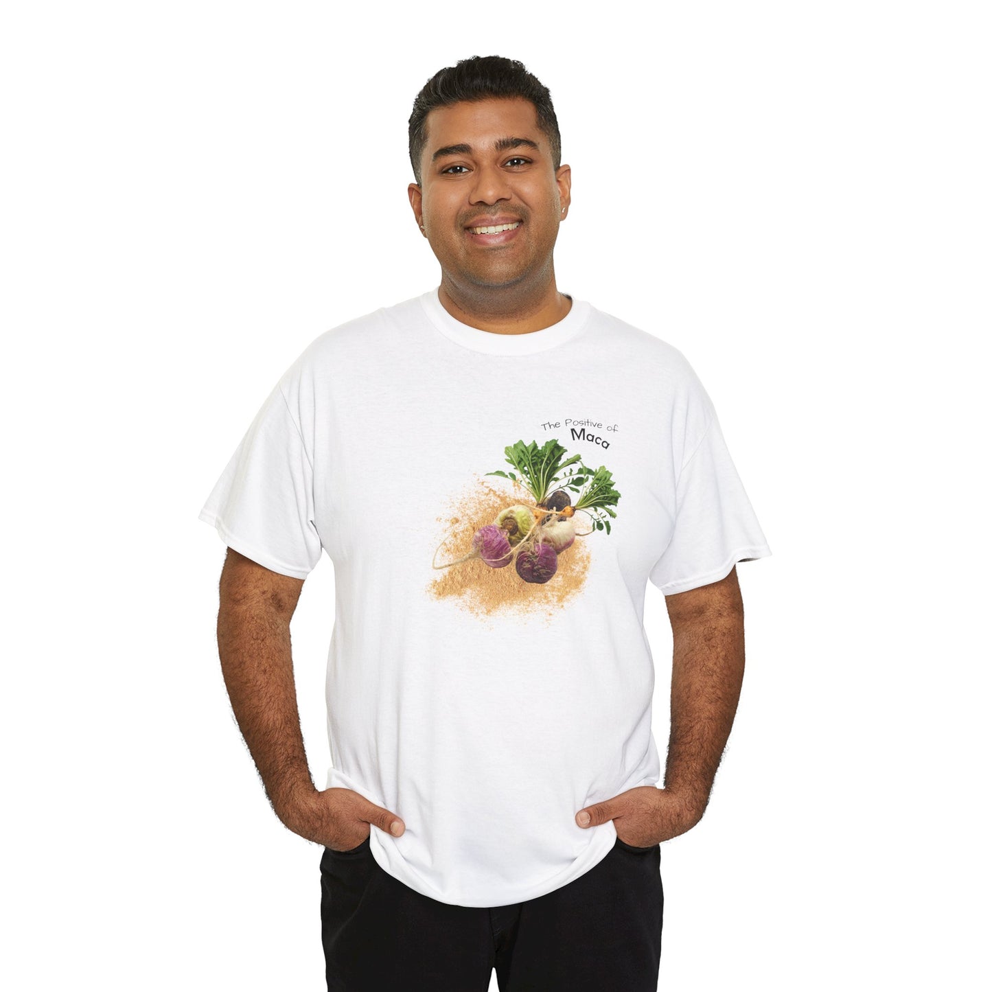 Maca Tee ( Simple ) - The Positive of Maca Powder Unisex Heavy Cotton Shirt