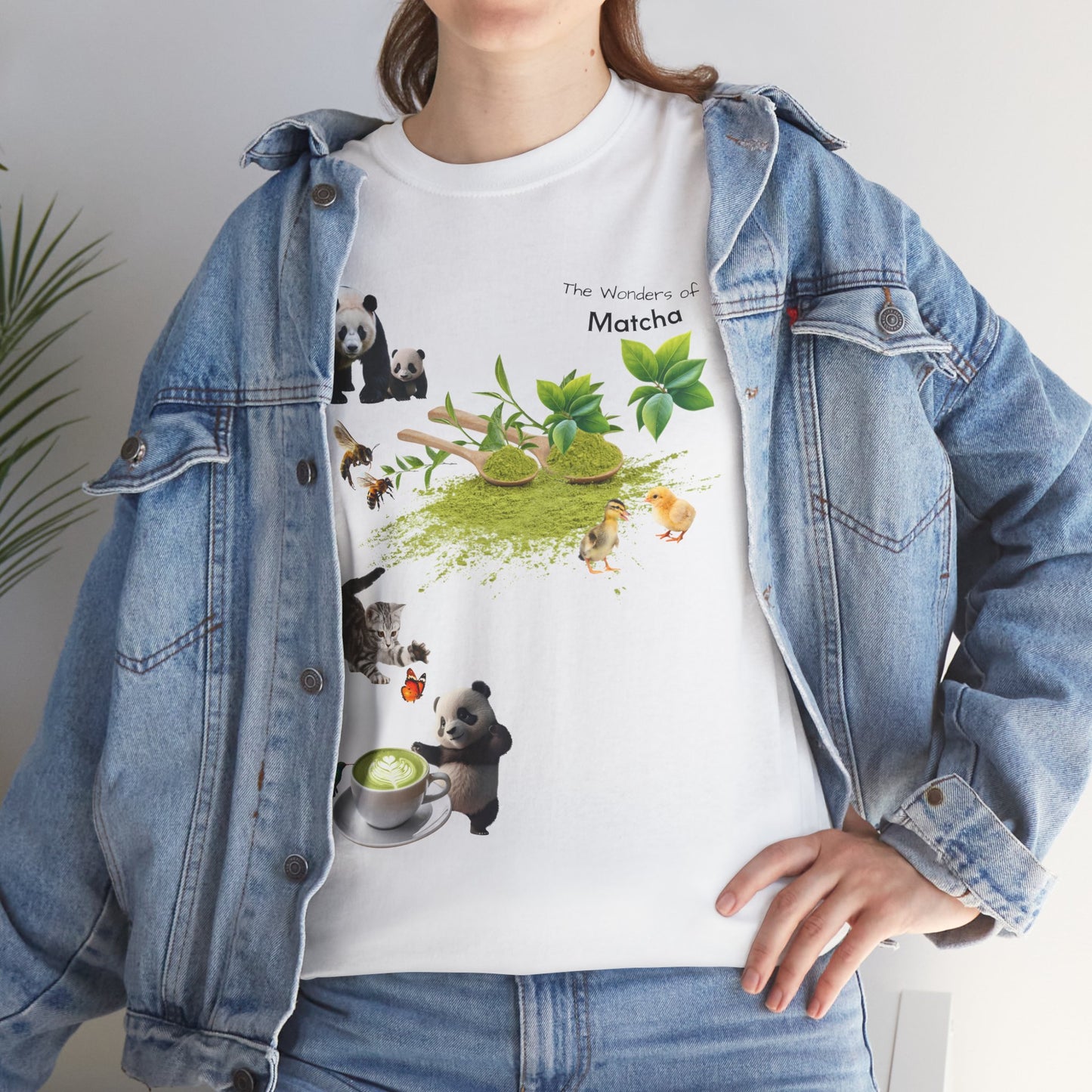 Matcha Tee - The Wonders of Matcha Powder Unisex Heavy Cotton Shirt