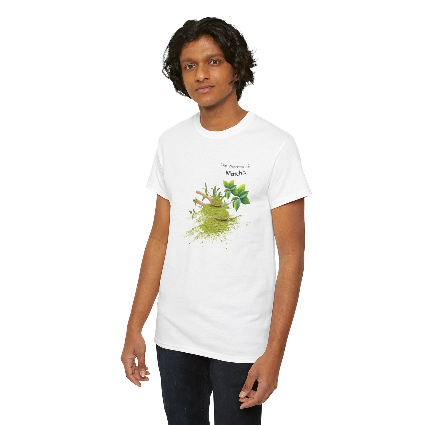Matcha Tee  ( Simple )- The Wonders of Matcha Powder Unisex Heavy Cotton Shirt