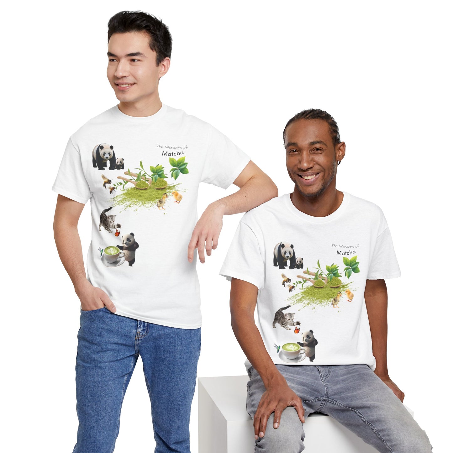 Matcha Tee - The Wonders of Matcha Powder Unisex Heavy Cotton Shirt