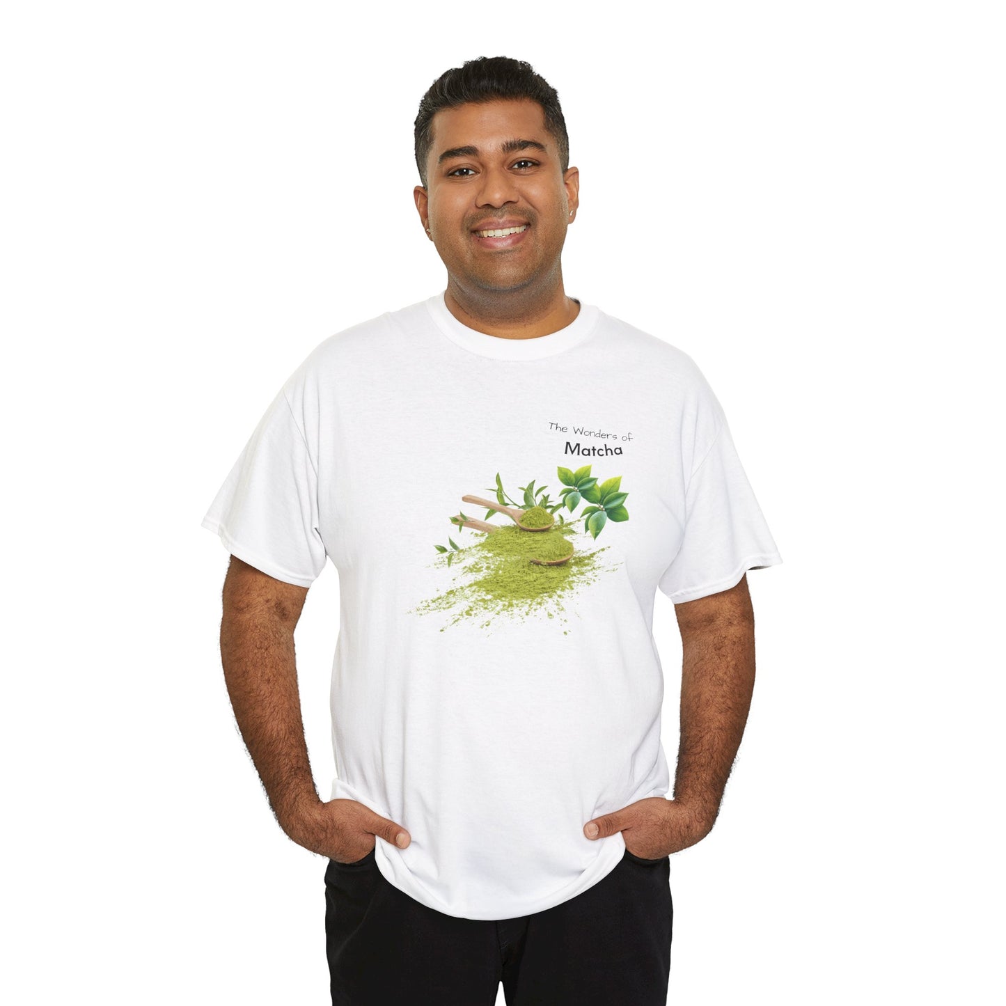Matcha Tee  ( Simple )- The Wonders of Matcha Powder Unisex Heavy Cotton Shirt