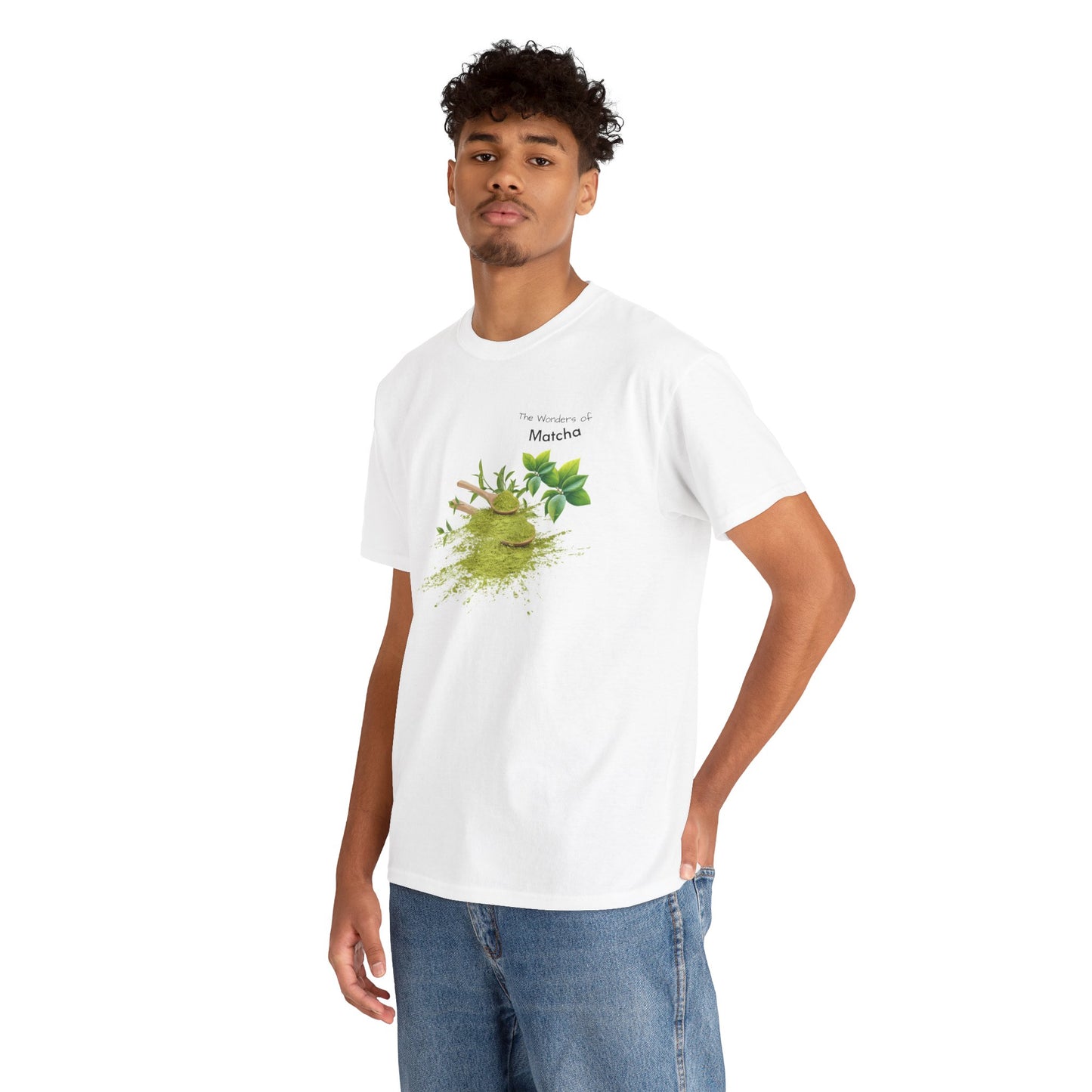 Matcha Tee  ( Simple )- The Wonders of Matcha Powder Unisex Heavy Cotton Shirt