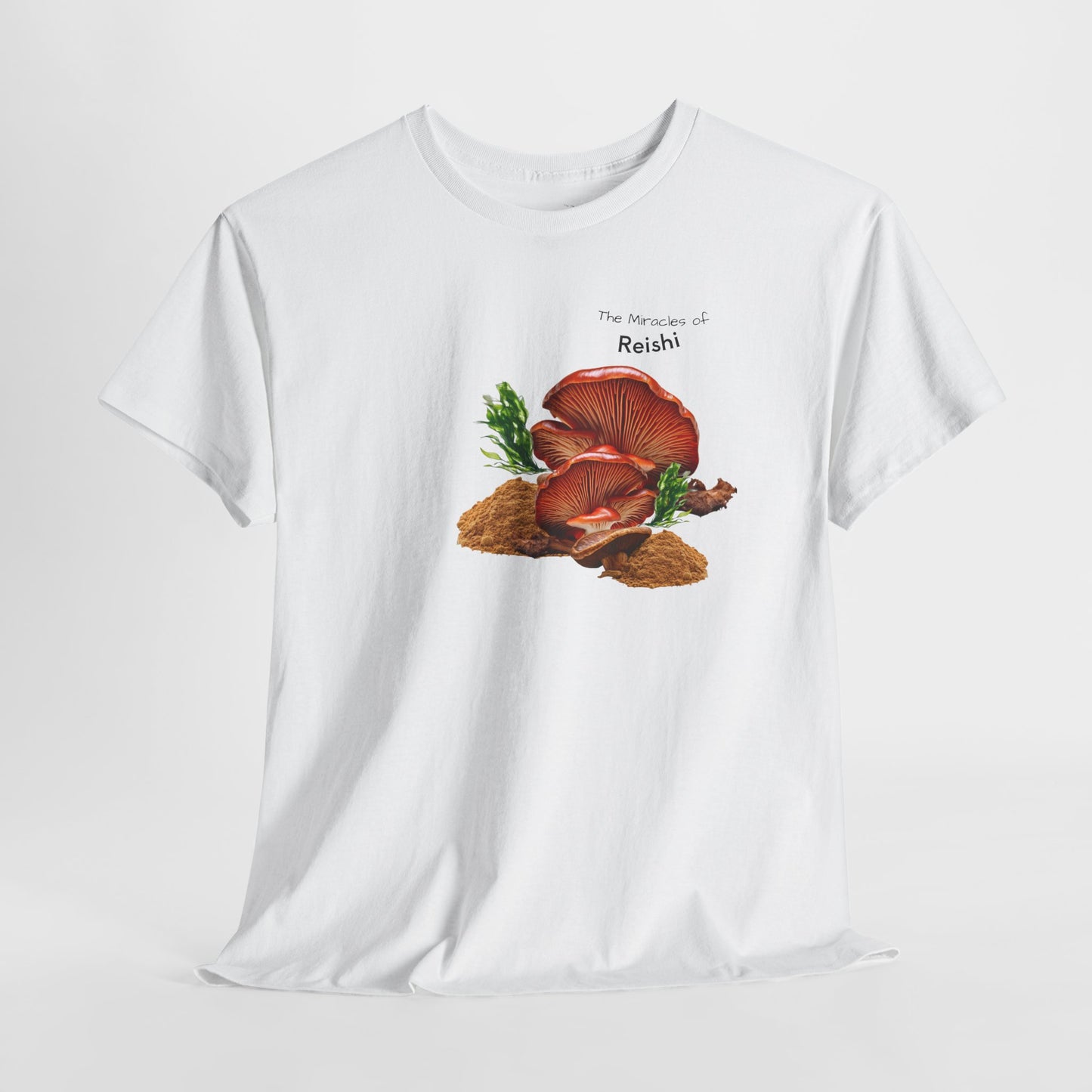 Reishi Mushroom Tee ( Simple ) - The Miracles of Reishi Powder Unisex Heavy Cotton Shirt