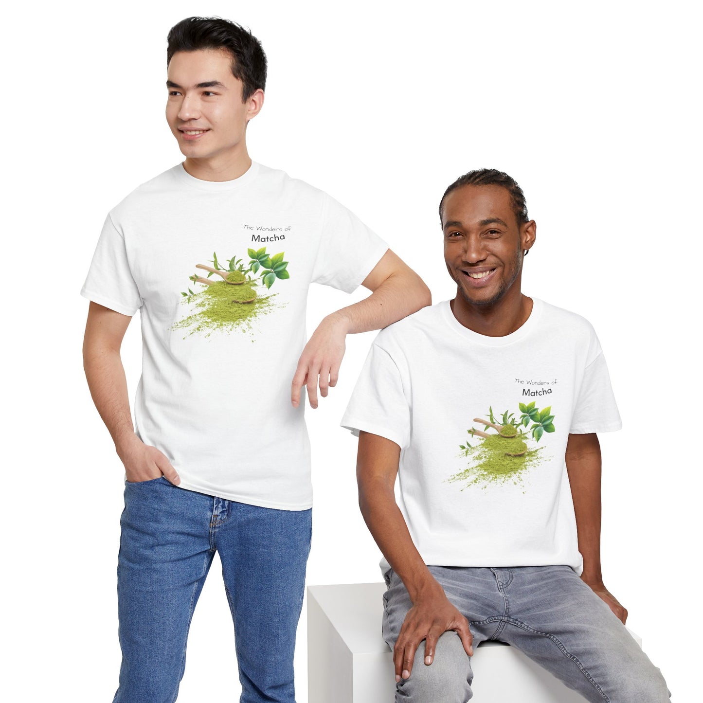 Matcha Tee  ( Simple )- The Wonders of Matcha Powder Unisex Heavy Cotton Shirt