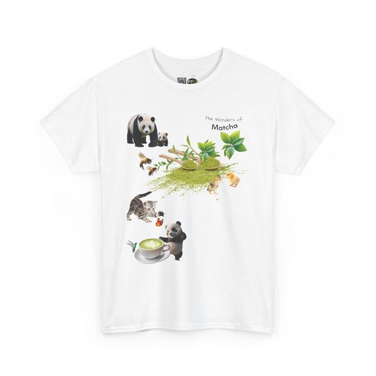 Matcha Tee - The Wonders of Matcha Powder Unisex Heavy Cotton Shirt