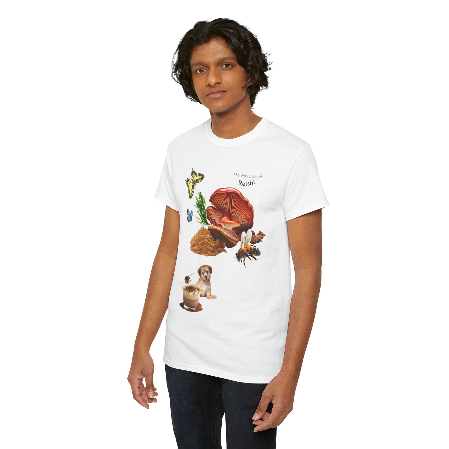 Reishi Mushroom Tee - The Miracles of Reishi Powder Unisex Heavy Cotton Shirt
