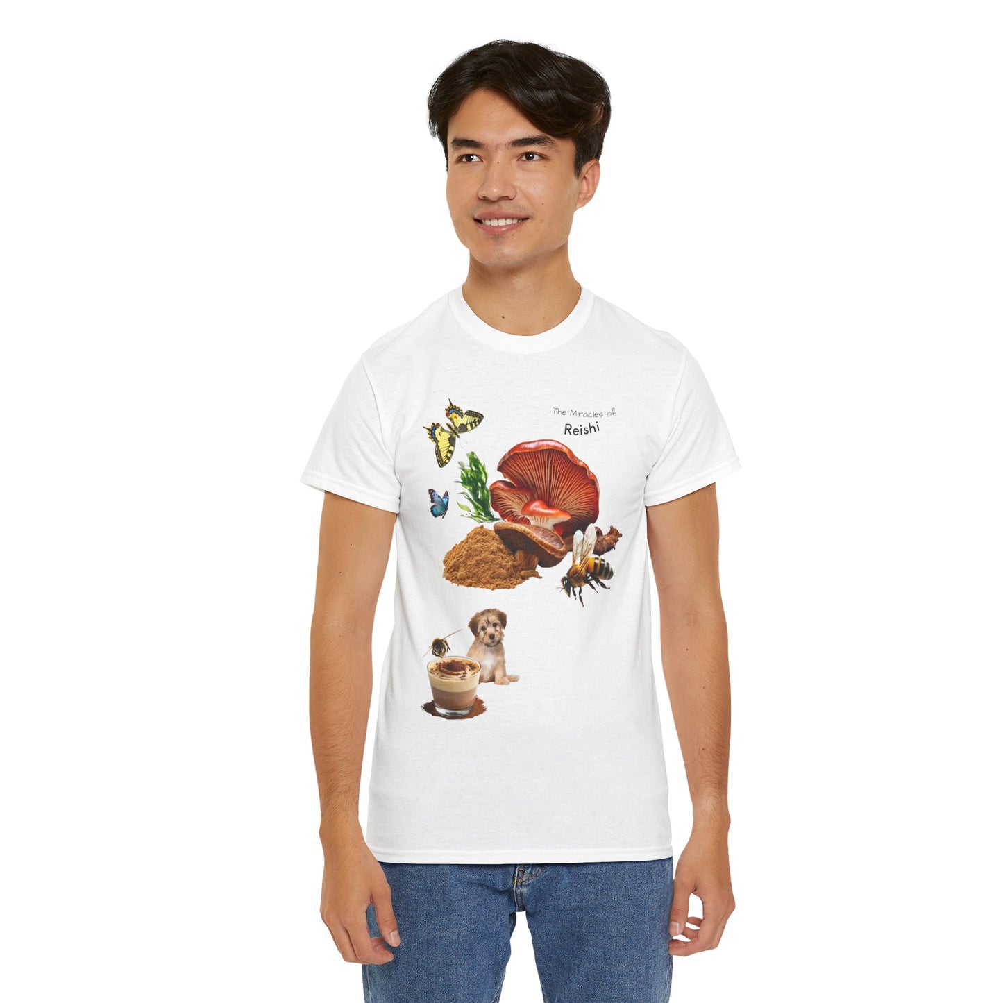 Reishi Mushroom Tee - The Miracles of Reishi Powder Unisex Heavy Cotton Shirt
