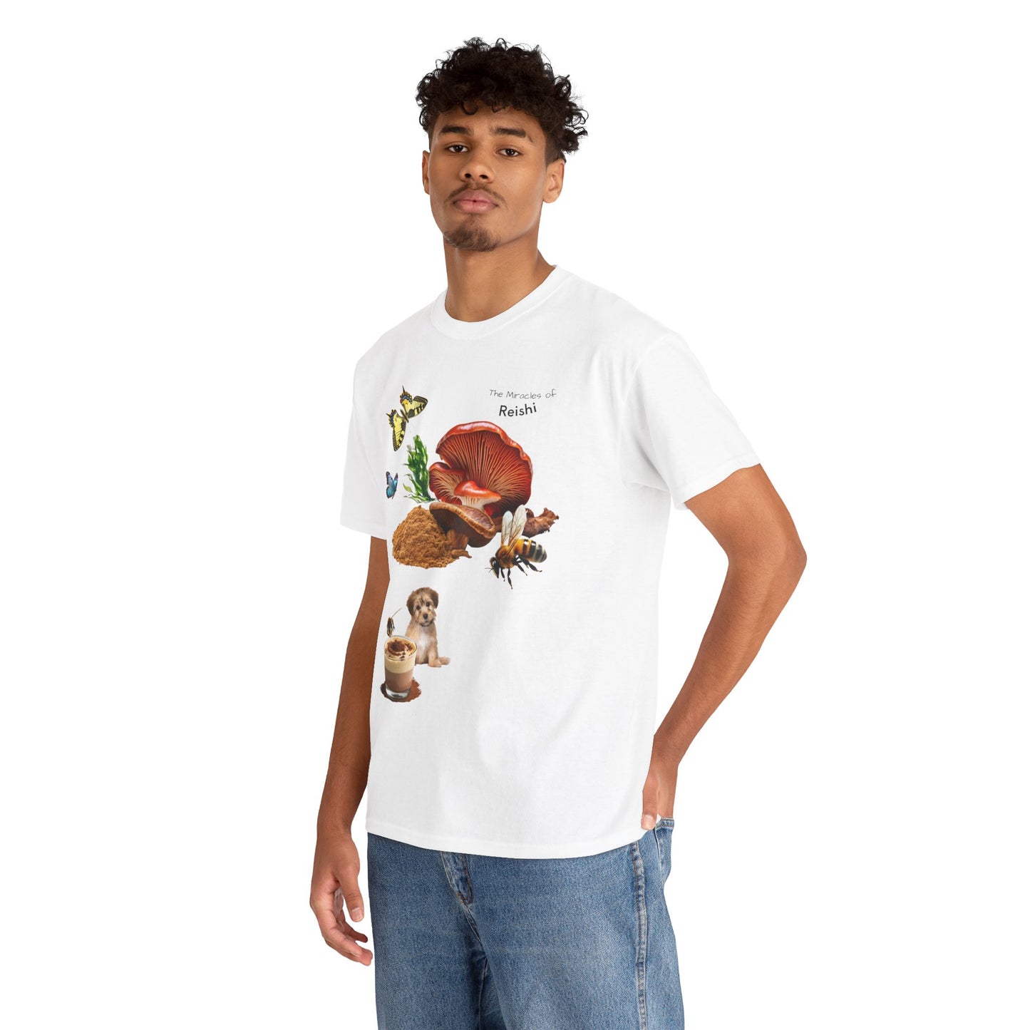 Reishi Mushroom Tee - The Miracles of Reishi Powder Unisex Heavy Cotton Shirt