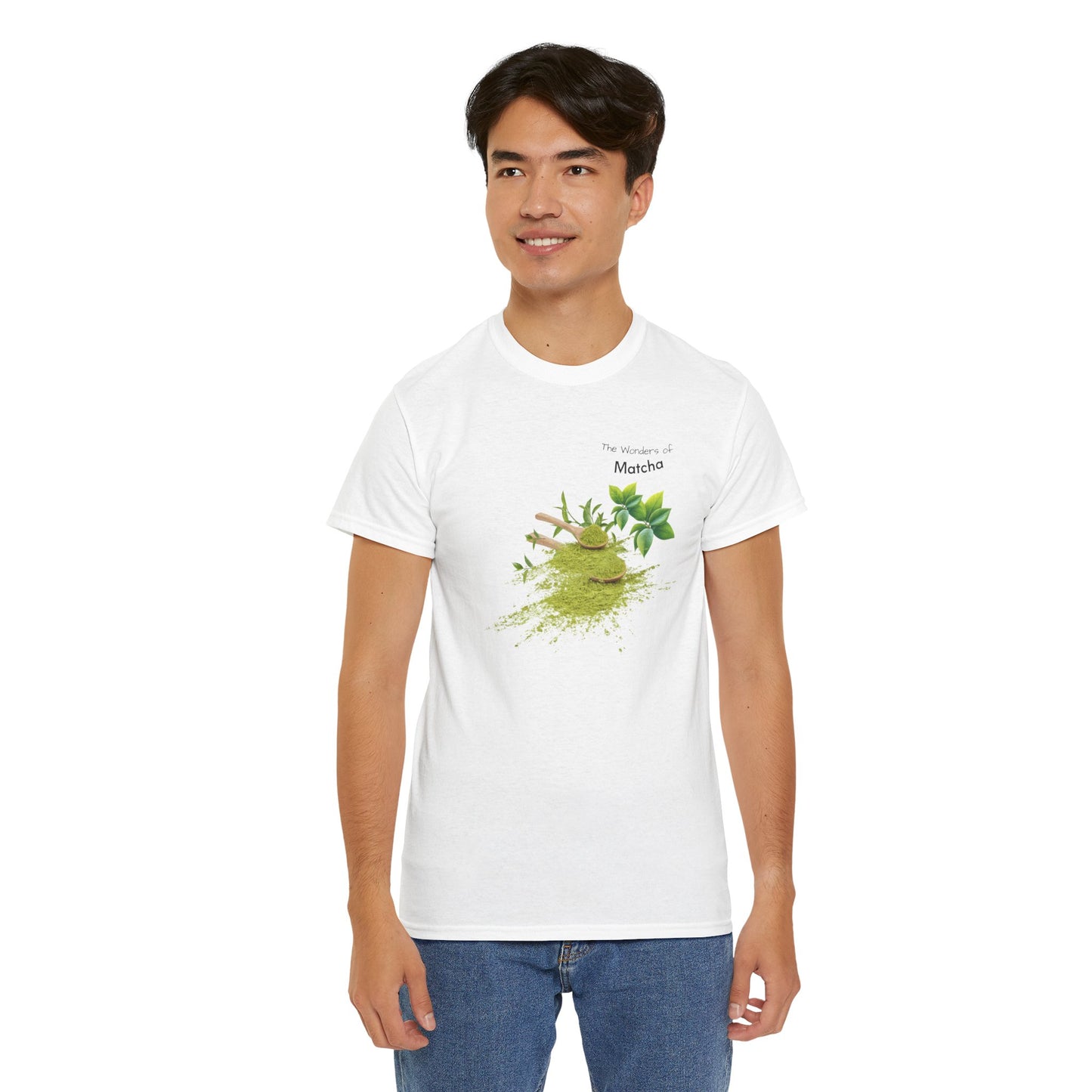 Matcha Tee  ( Simple )- The Wonders of Matcha Powder Unisex Heavy Cotton Shirt