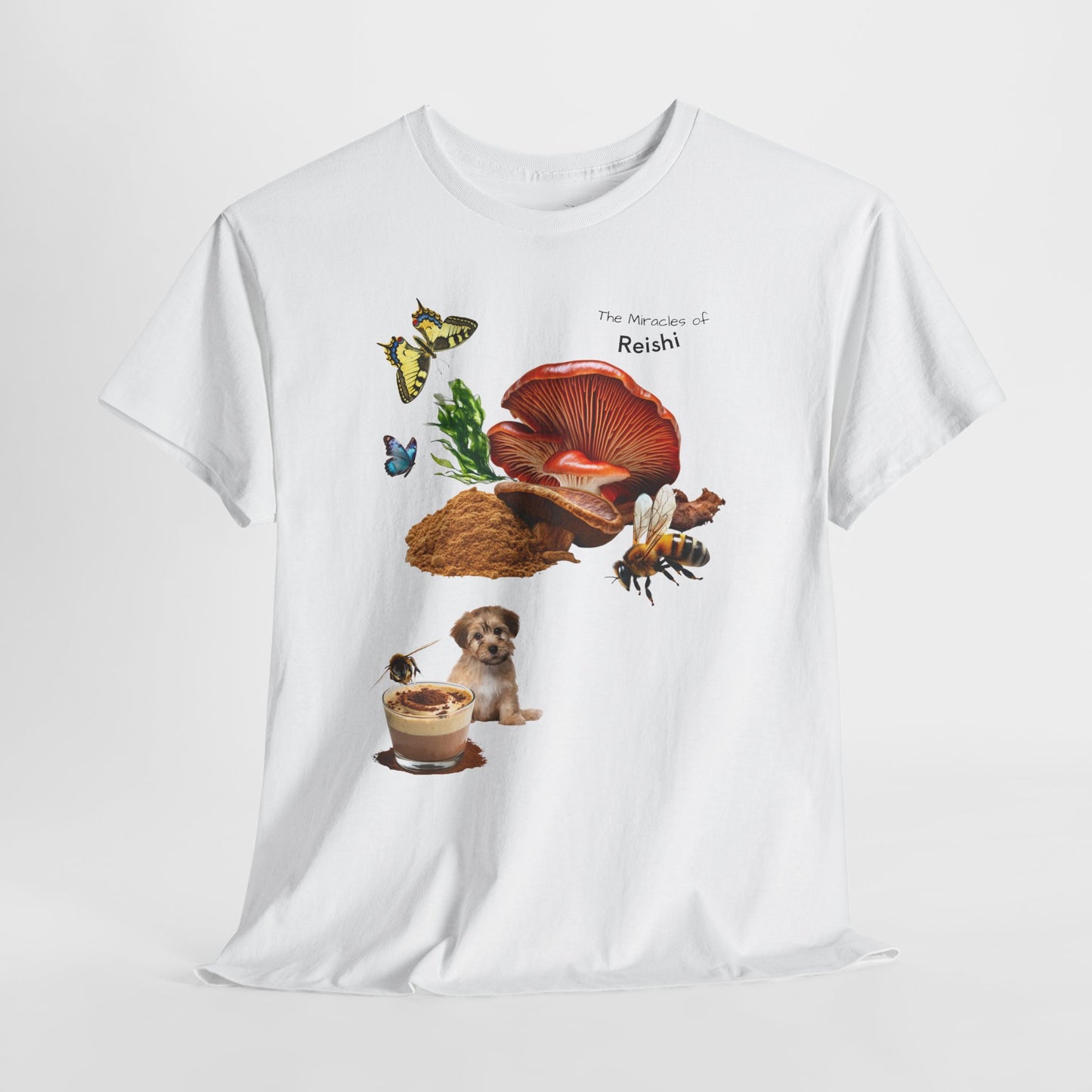 Reishi Mushroom Tee - The Miracles of Reishi Powder Unisex Heavy Cotton Shirt