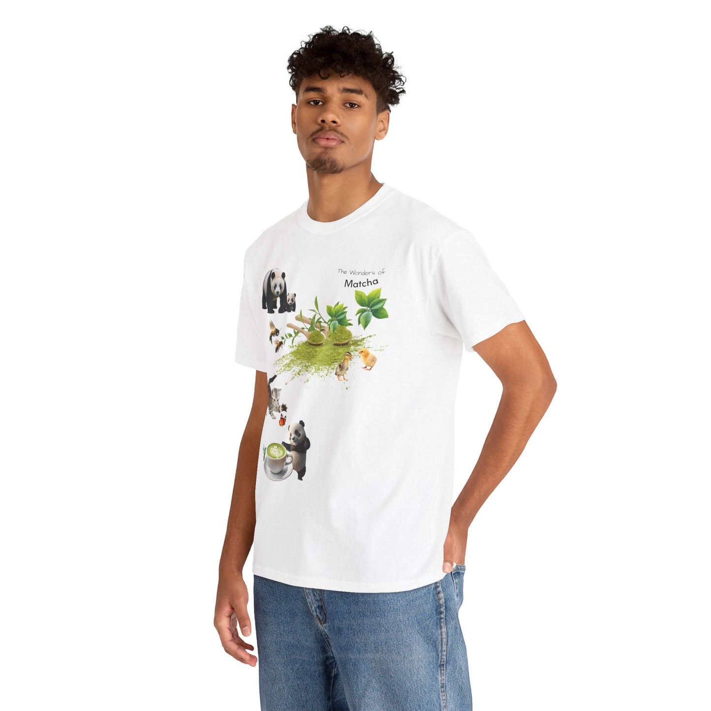 Matcha Tee - The Wonders of Matcha Powder Unisex Heavy Cotton Shirt
