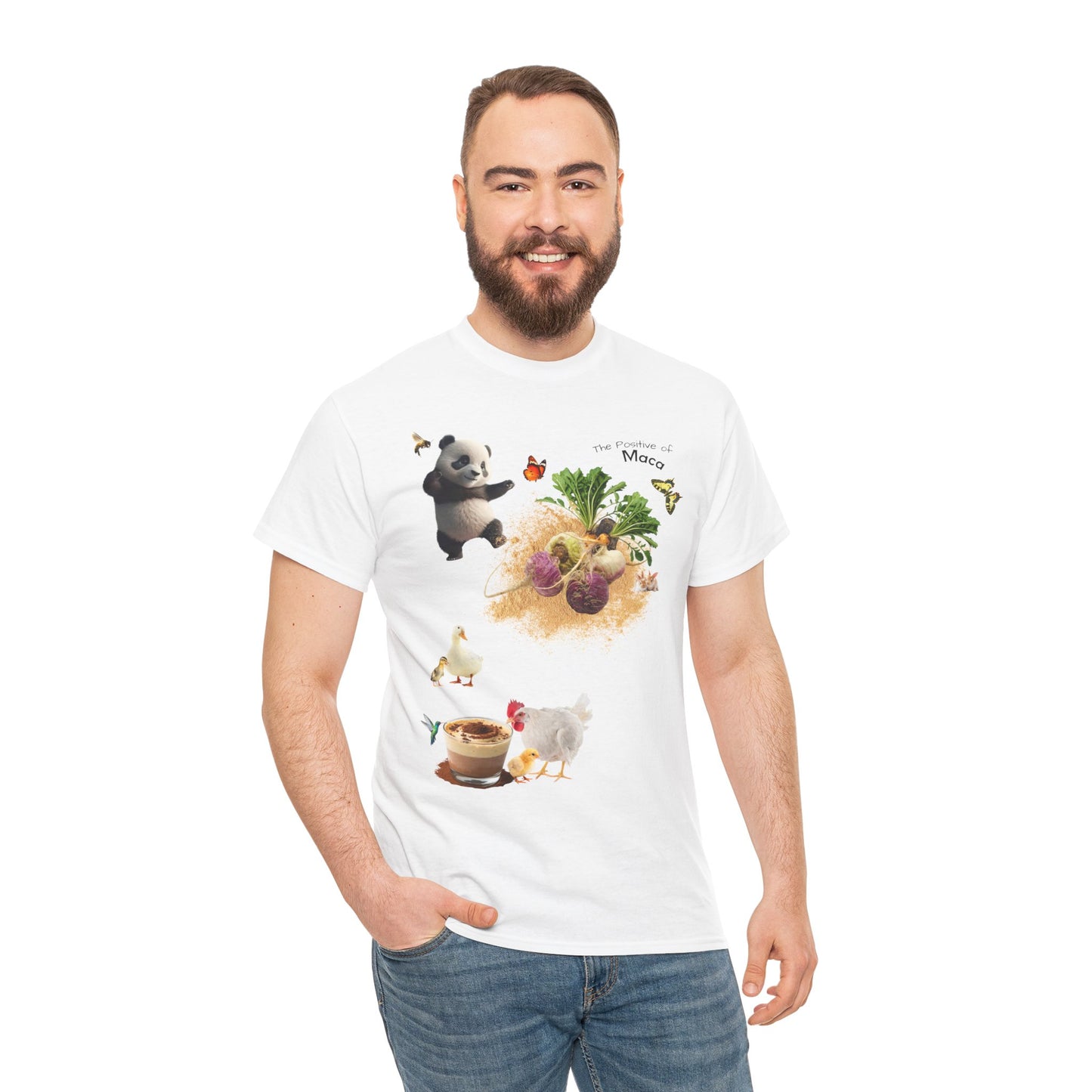 Maca Tee - The Positive of Maca Powder Unisex Heavy Cotton Shirt