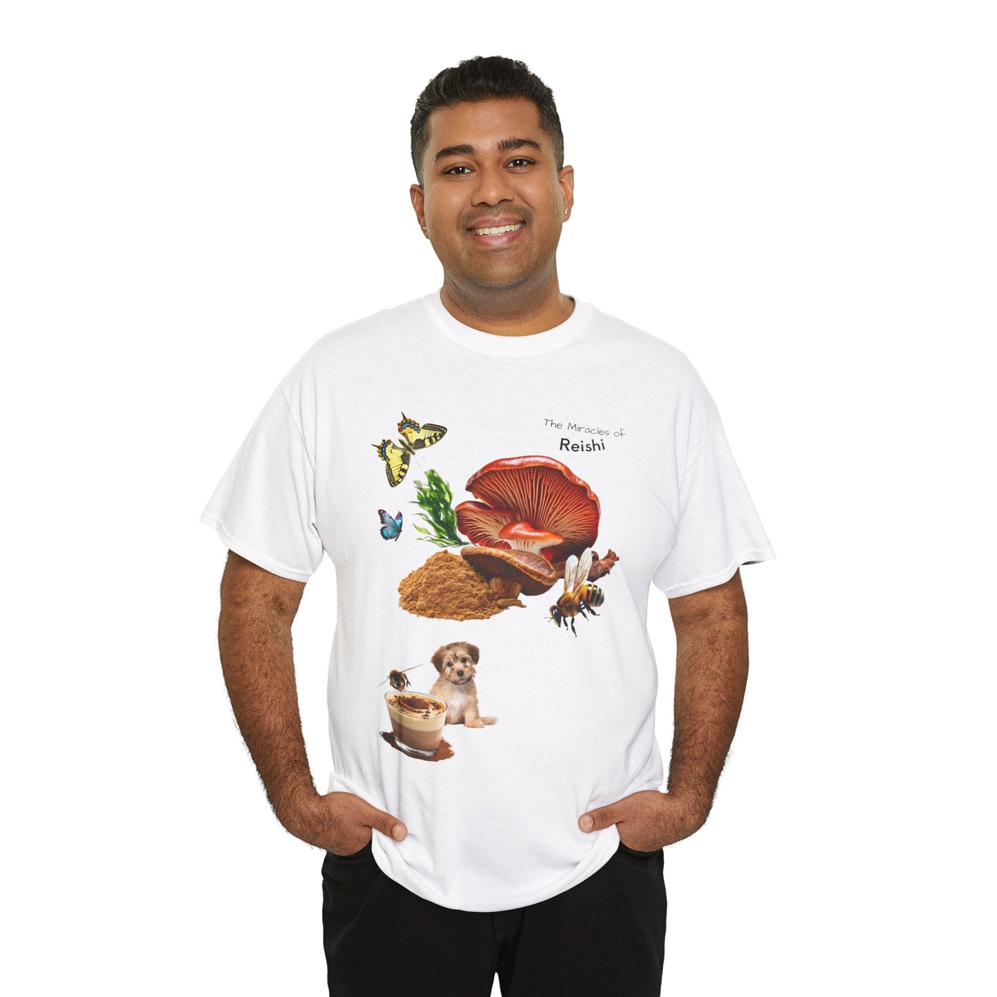 Reishi Mushroom Tee - The Miracles of Reishi Powder Unisex Heavy Cotton Shirt