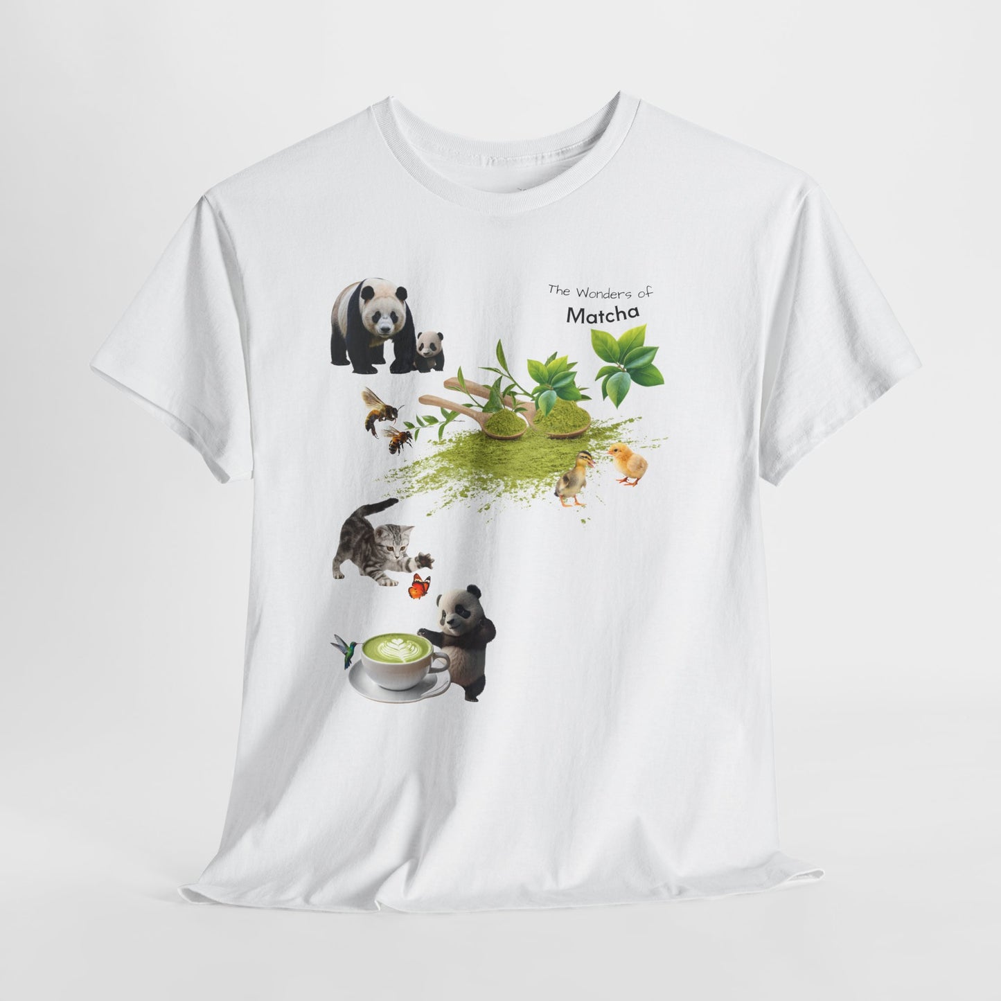 Matcha Tee - The Wonders of Matcha Powder Unisex Heavy Cotton Shirt