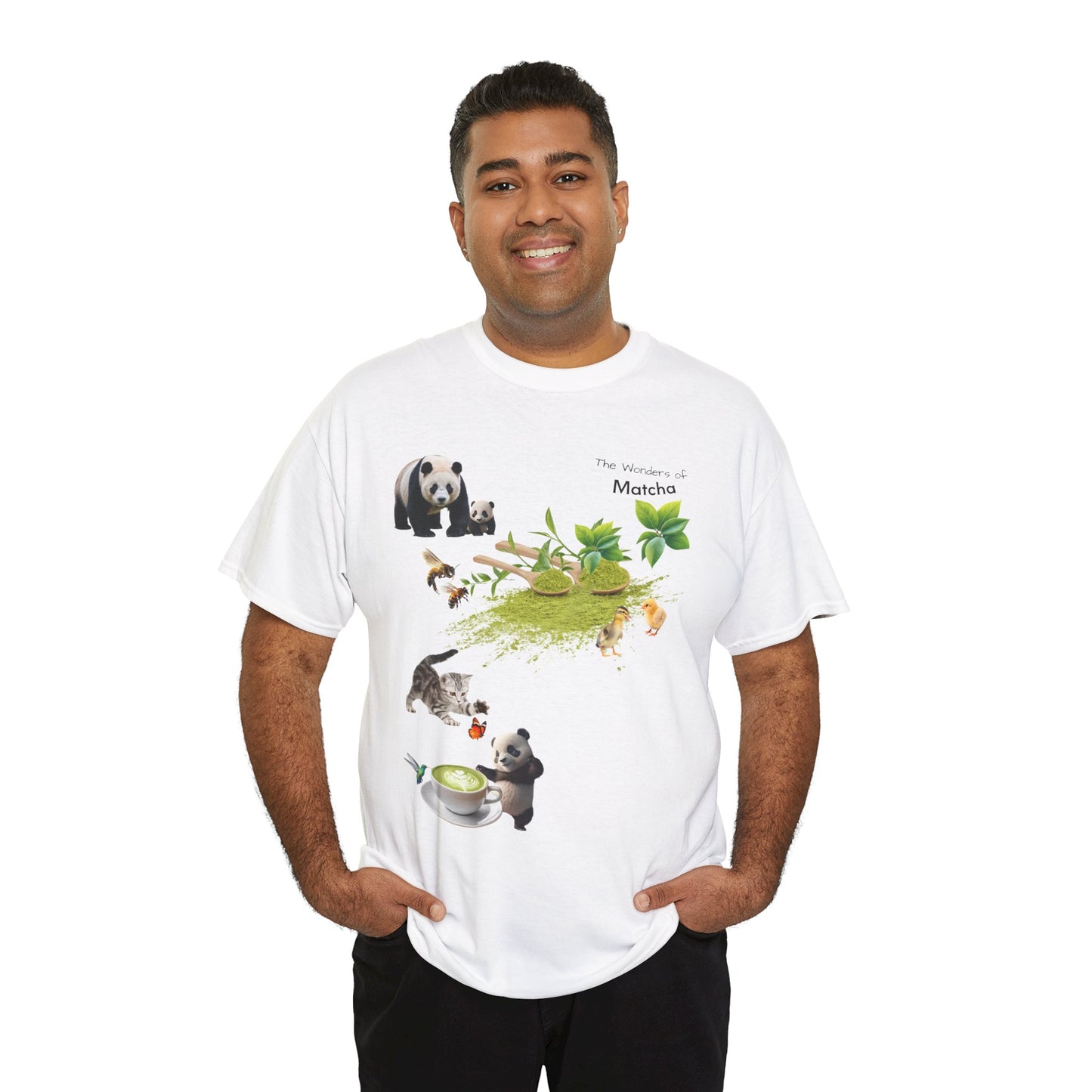 Matcha Tee - The Wonders of Matcha Powder Unisex Heavy Cotton Shirt