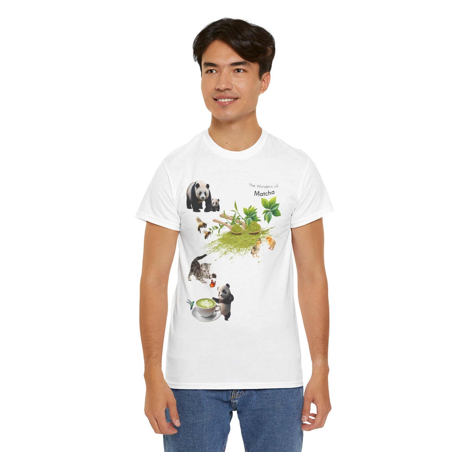 Matcha Tee - The Wonders of Matcha Powder Unisex Heavy Cotton Shirt