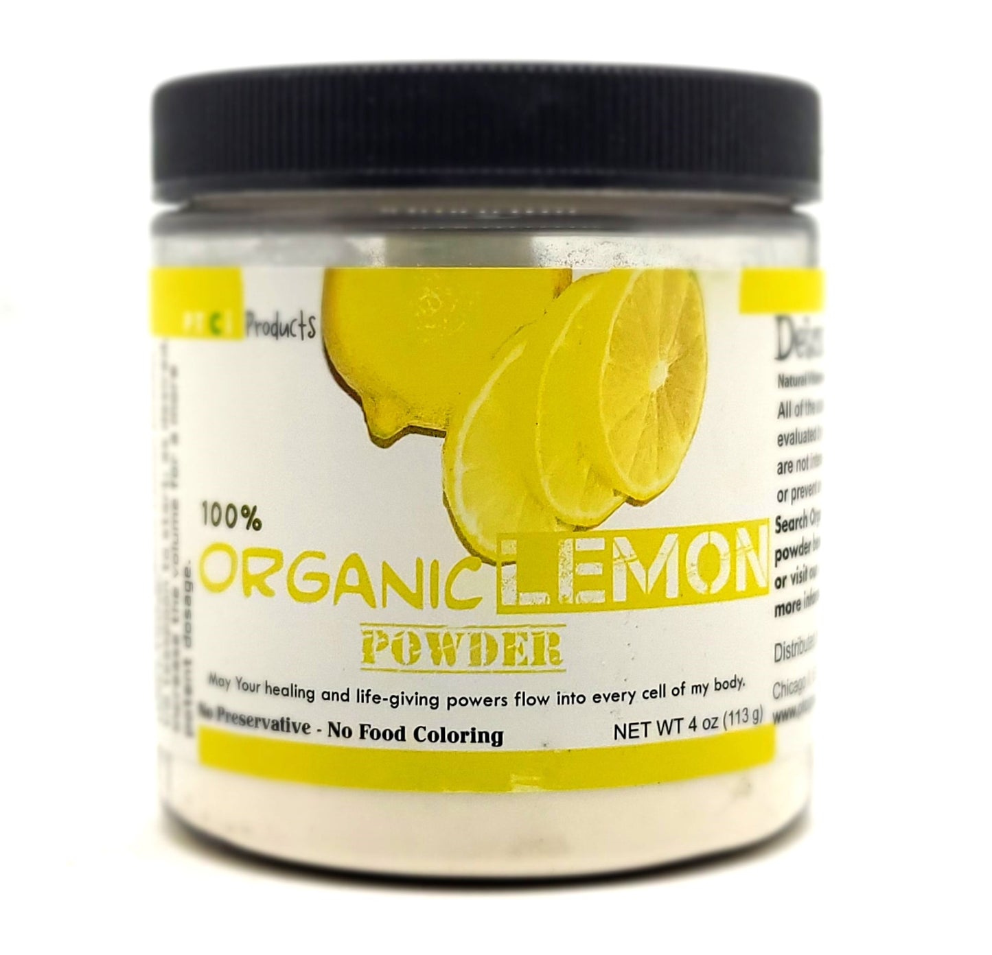 100% ORGANIC LEMON POWDER - 4 Ounce