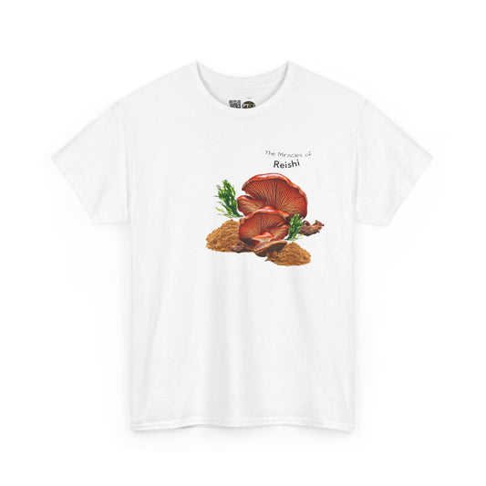 Reishi Mushroom Tee ( Simple ) - The Miracles of Reishi Powder Unisex Heavy Cotton Shirt