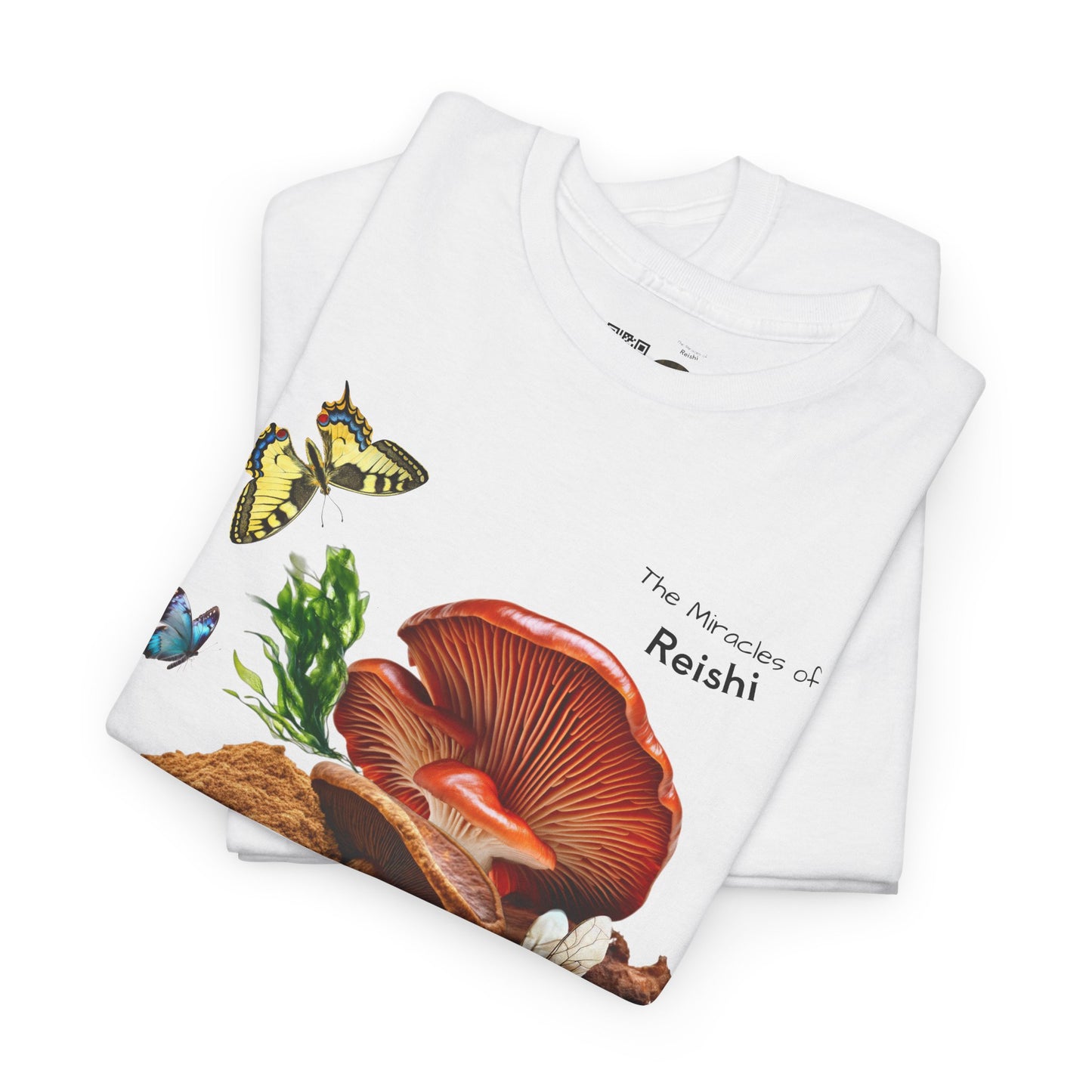 Reishi Mushroom Tee - The Miracles of Reishi Powder Unisex Heavy Cotton Shirt