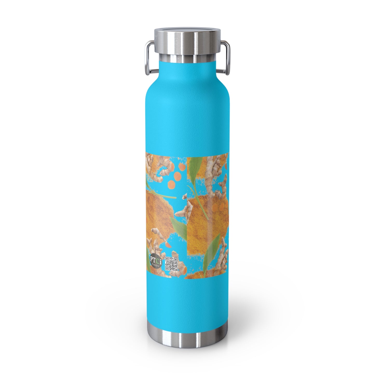 Insulated Water Bottle "The Advantage of Turmeric " Botanical Copper Vacuum 22oz