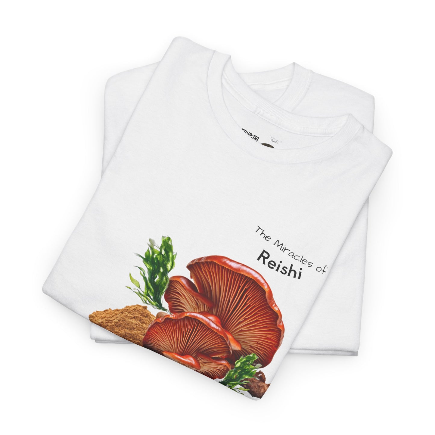 Reishi Mushroom Tee ( Simple ) - The Miracles of Reishi Powder Unisex Heavy Cotton Shirt