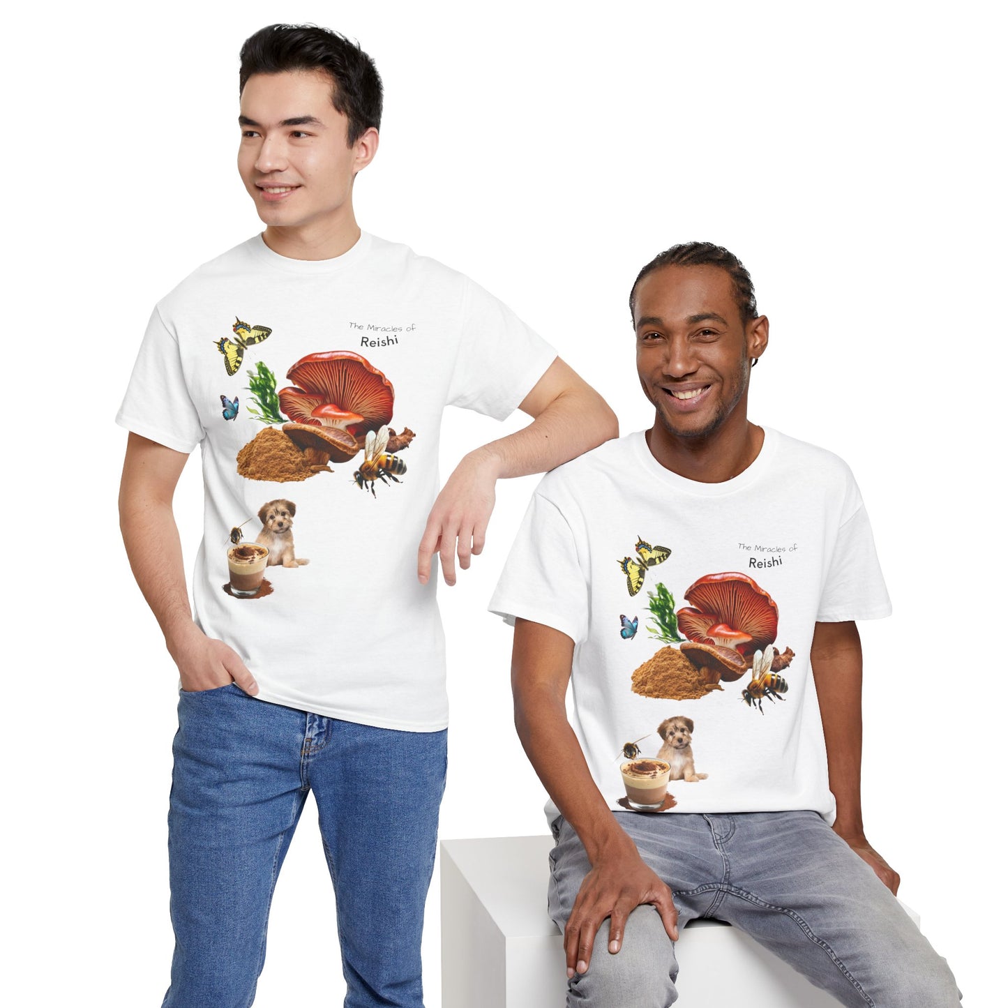Reishi Mushroom Tee - The Miracles of Reishi Powder Unisex Heavy Cotton Shirt