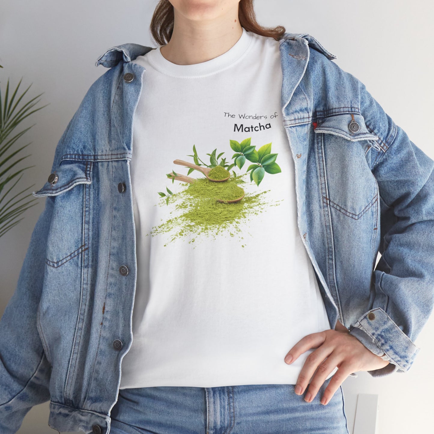 Matcha Tee  ( Simple )- The Wonders of Matcha Powder Unisex Heavy Cotton Shirt