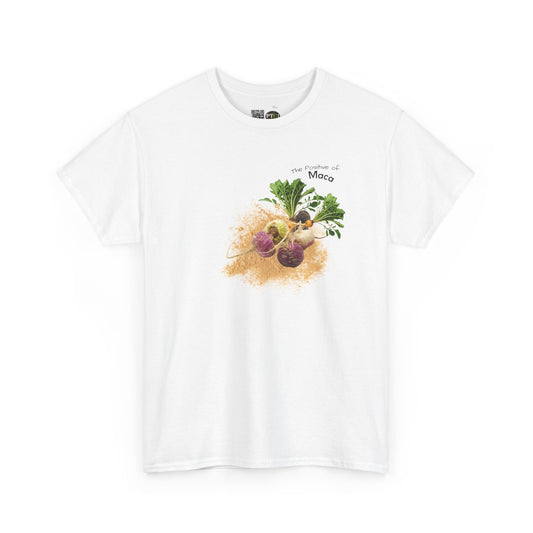 Maca Tee ( Simple ) - The Positive of Maca Powder Unisex Heavy Cotton Shirt