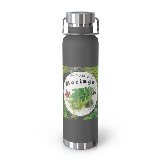 Insulated Water Bottle – ' The Mystery of Moringa ' Botanical Copper Vacuum 22oz