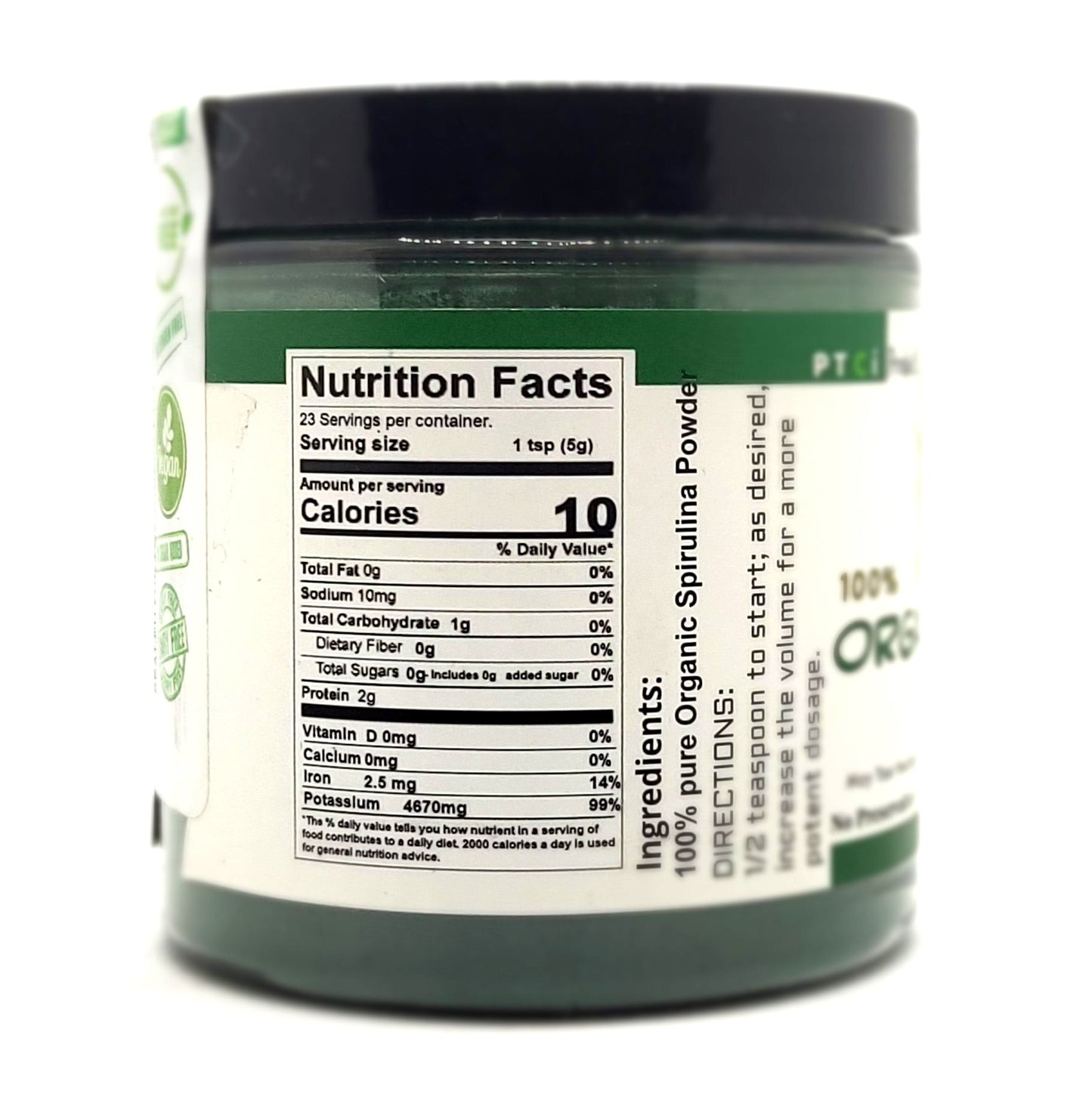 100% ORGANIC SPIRULINA POWDER - 4 oz