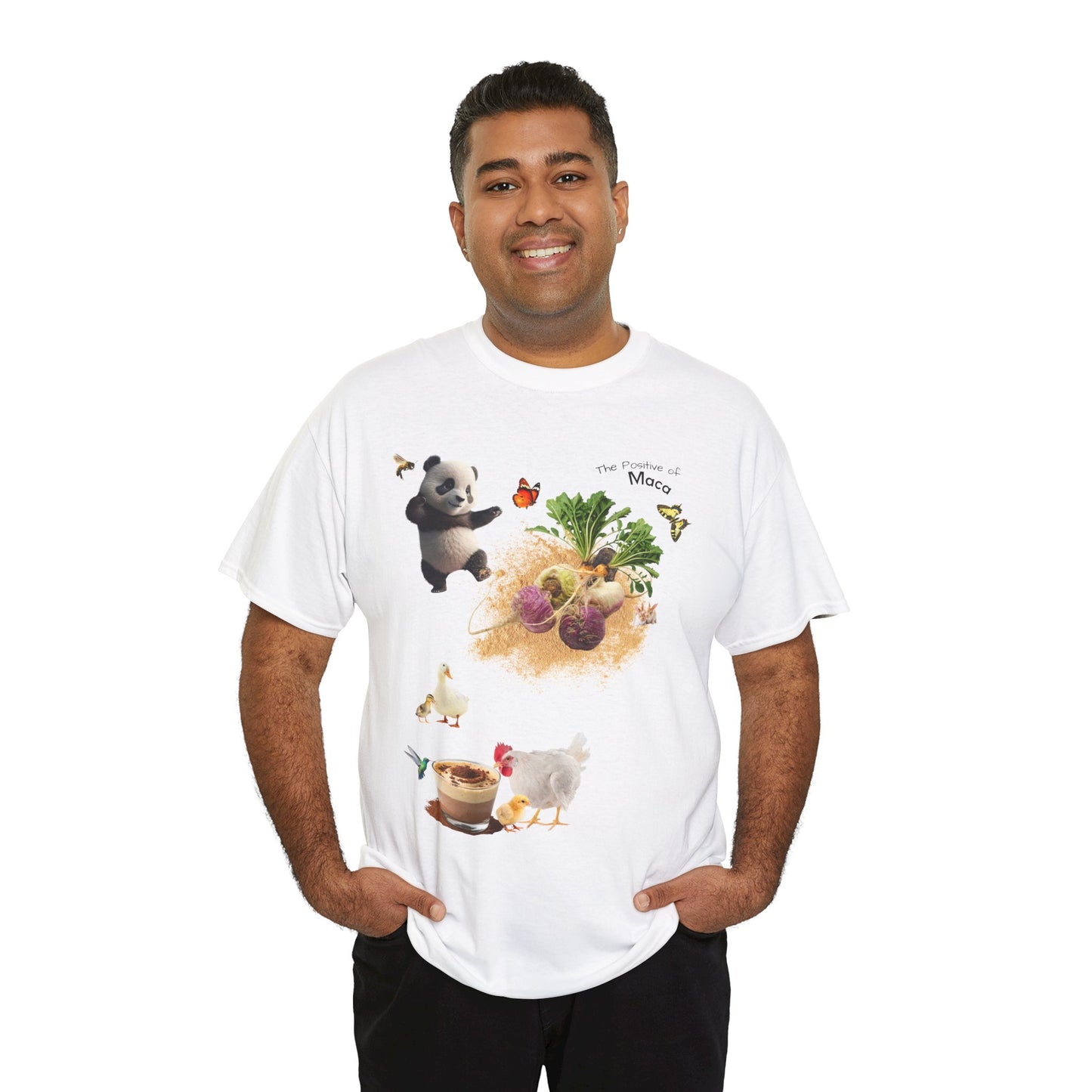 Maca Tee - The Positive of Maca Powder Unisex Heavy Cotton Shirt