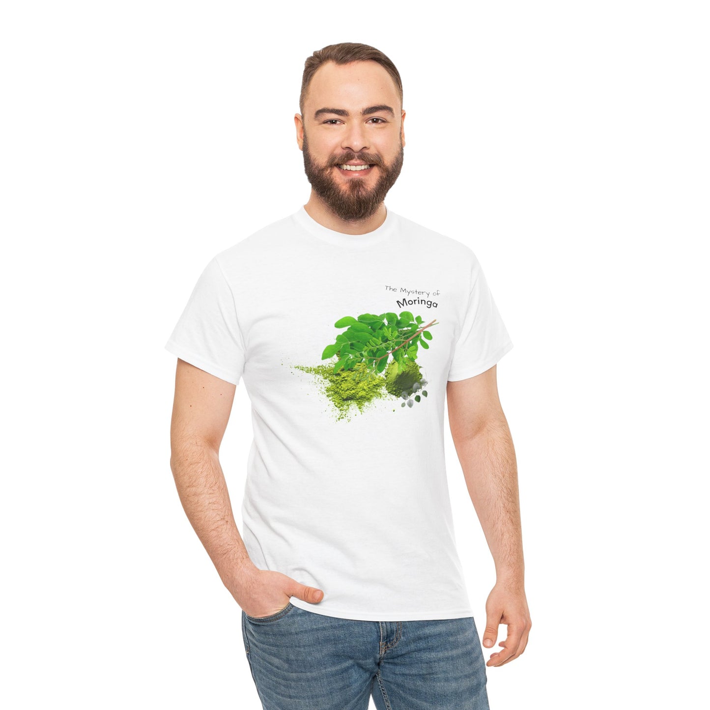 Moringa Tee ( Simple ) - The Mystery of Moringa Powder Unisex Heavy Cotton Shirt