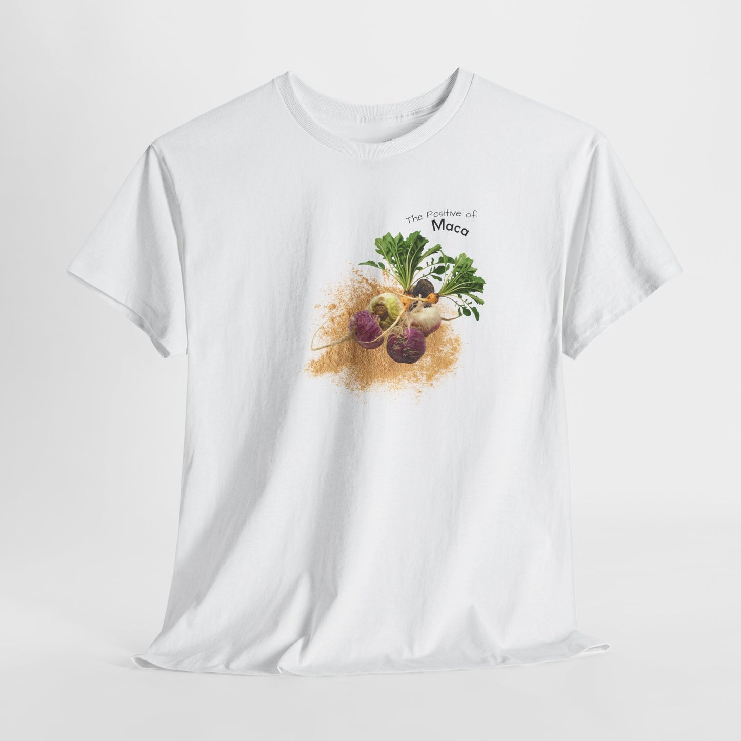 Maca Tee ( Simple ) - The Positive of Maca Powder Unisex Heavy Cotton Shirt