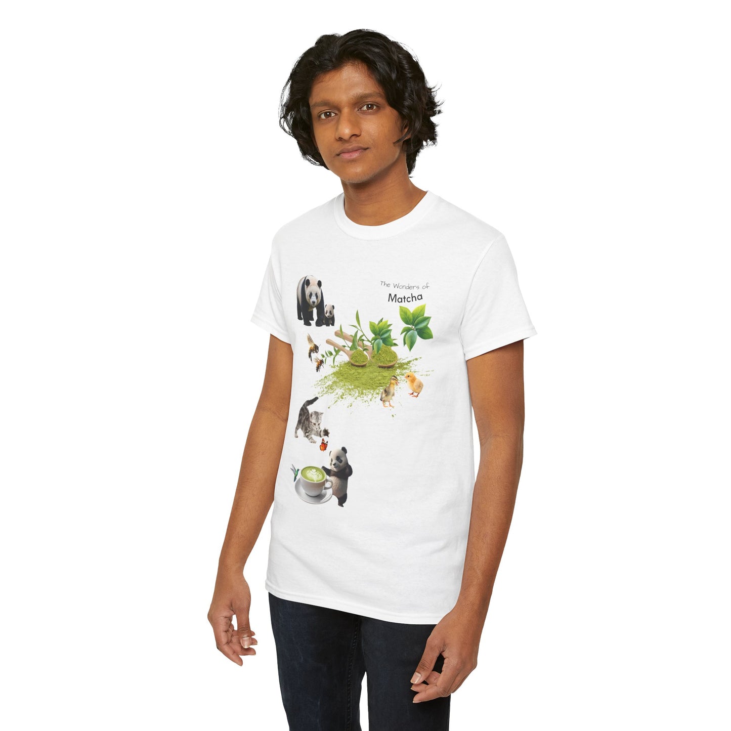 Matcha Tee - The Wonders of Matcha Powder Unisex Heavy Cotton Shirt