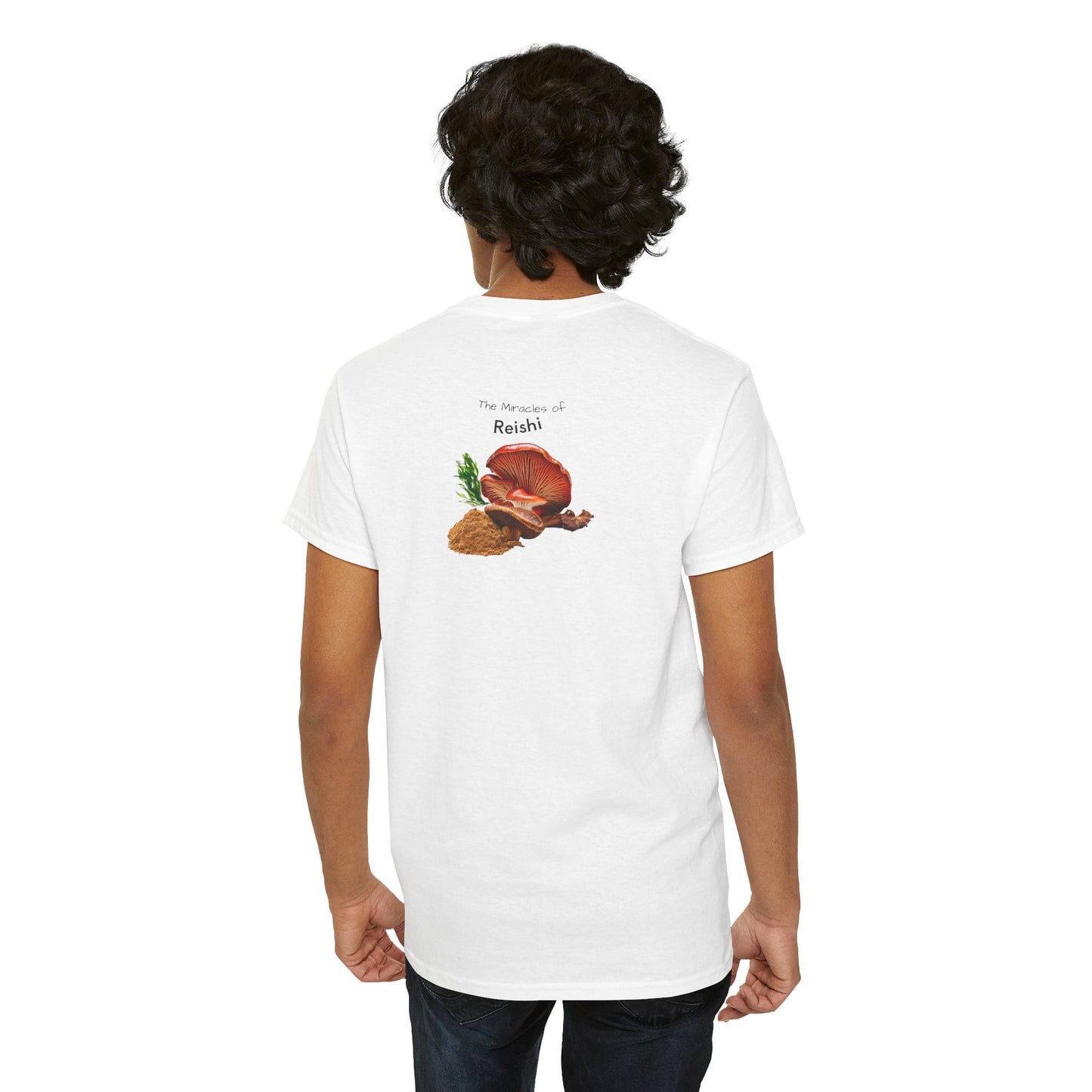 Reishi Mushroom Tee ( Simple ) - The Miracles of Reishi Powder Unisex Heavy Cotton Shirt