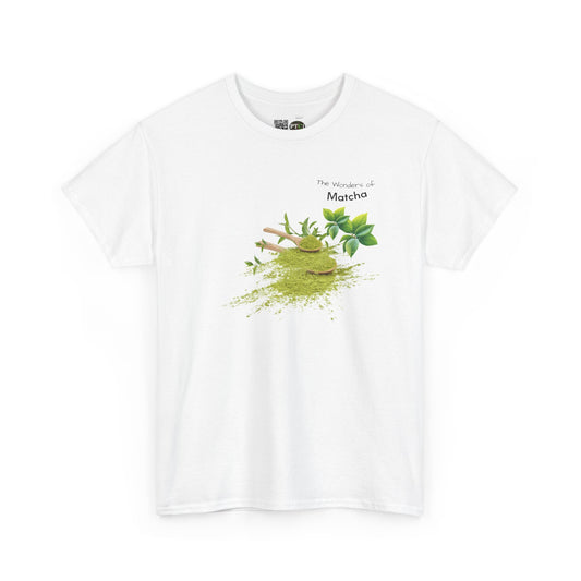 Matcha Tee  ( Simple )- The Wonders of Matcha Powder Unisex Heavy Cotton Shirt
