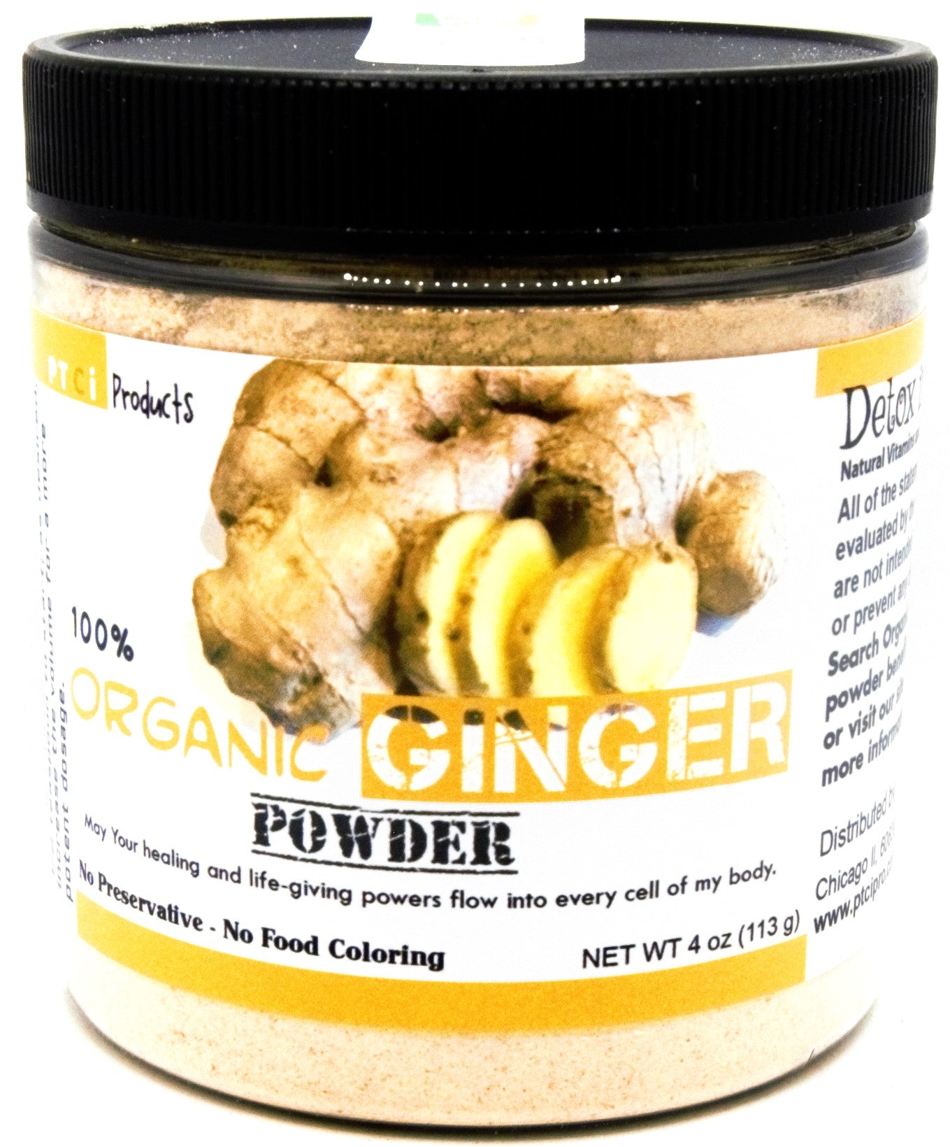 100% ORGANIC GINGER POWDER - 4 oz