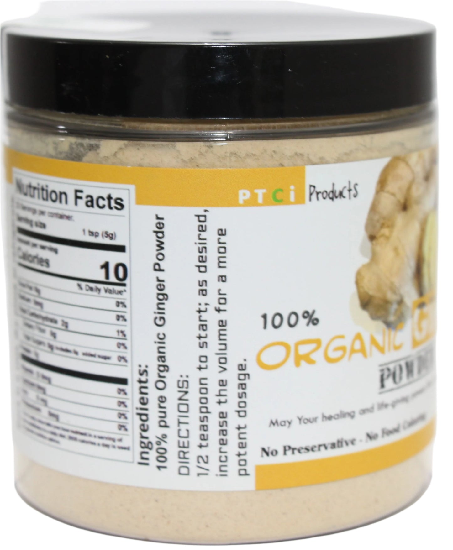 100% ORGANIC GINGER POWDER - 4 oz