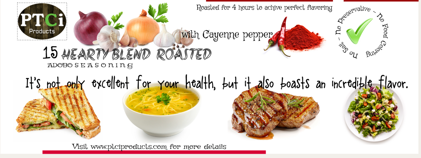 15 Hearty blend roasted adobo seasoning ( 2oz ) - With ORGANIC CAYENNE