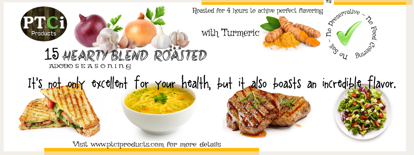 15 Hearty blend roasted adobo seasoning ( 2oz ) - With ORGANIC TURMERIC