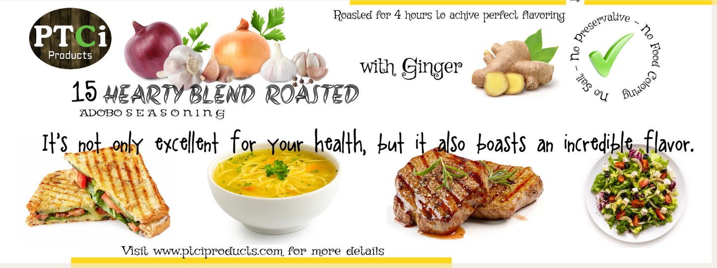 15 Hearty blend roasted adobo seasoning ( 2oz ) - With ORGANIC GINGER