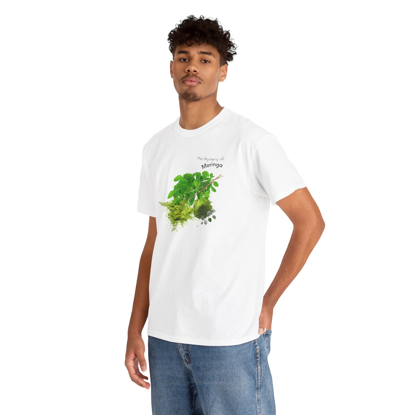 Moringa Tee ( Simple )  - The Mystery of Moringa Powder Unisex Heavy Cotton Shirt