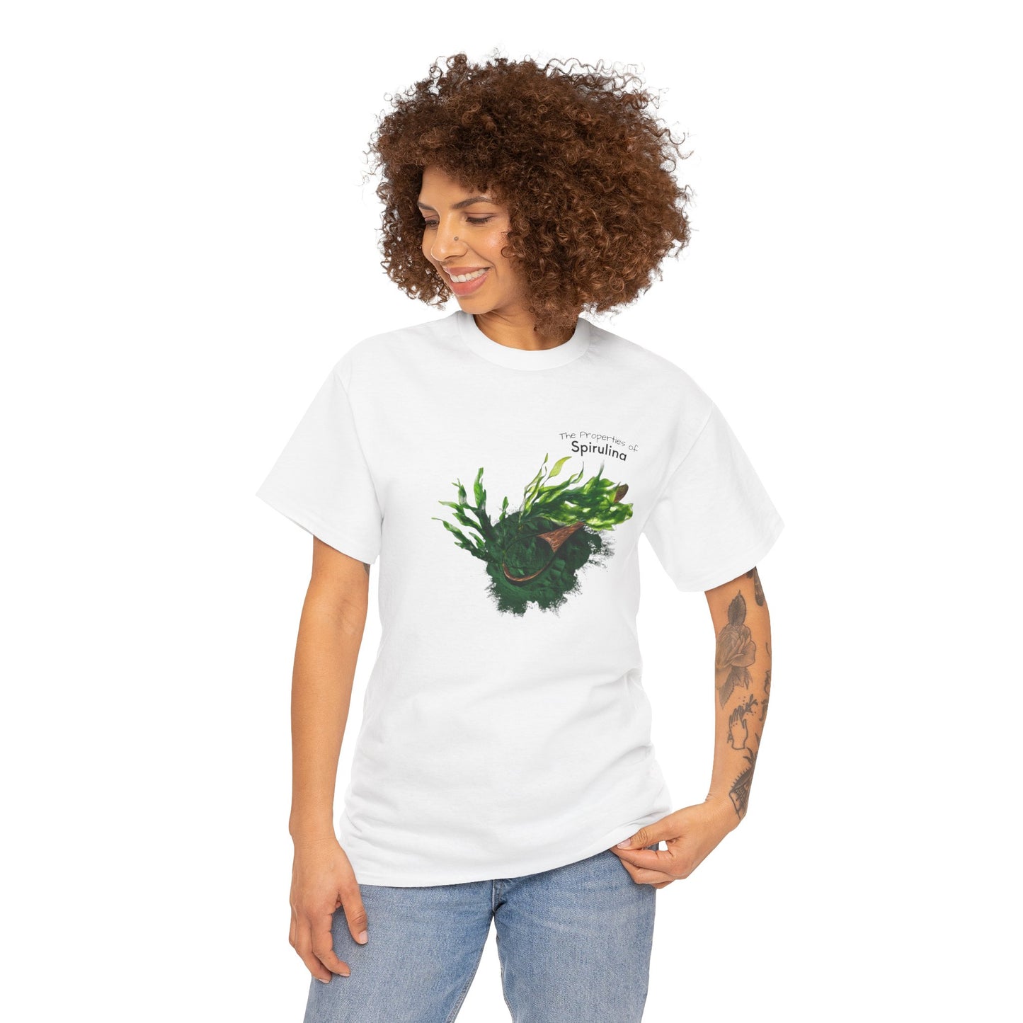 Spirulina Tee ( Simple ) - The Wonders of Spirulina Powder Unisex Heavy Cotton Shirt