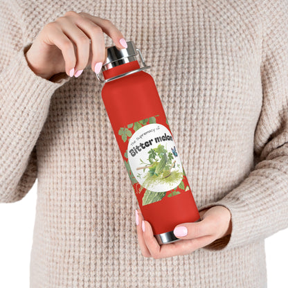 Insulated Water Bottle – 'Bitter Melon' Botanical Copper Vacuum 22oz