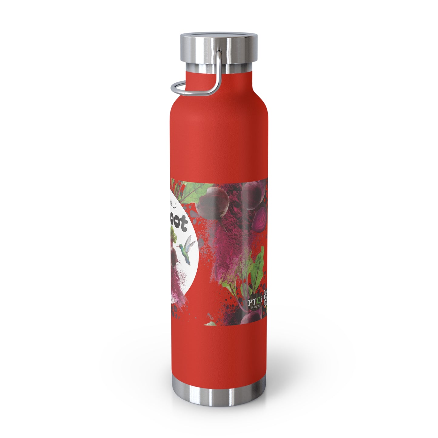Insulated Water Bottle – 'Beetroot' Botanical Copper Vacuum 22oz