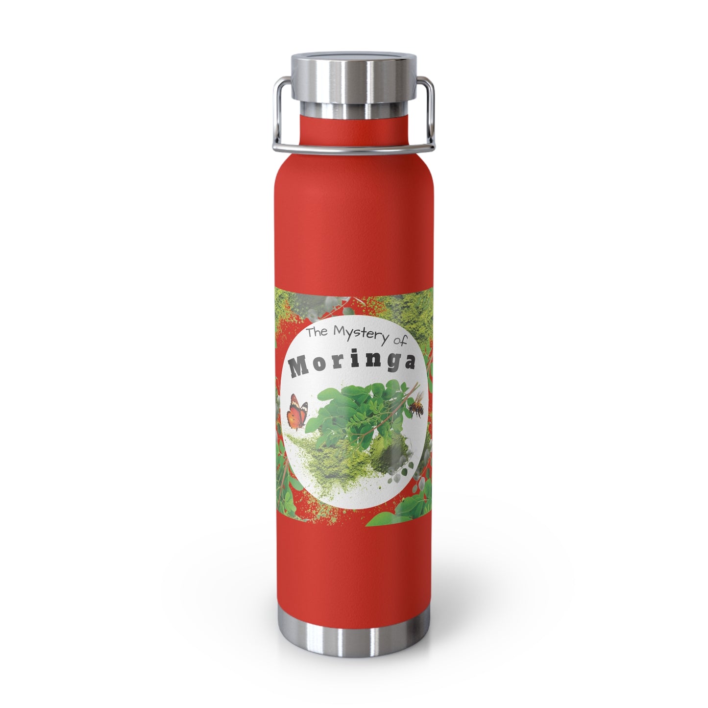 Insulated Water Bottle – ' The Mystery of Moringa ' Botanical Copper Vacuum 22oz
